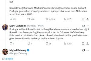 球迷称C罗和哈兰德互换至少进6球，记者：他不能像哈兰德那样跑了